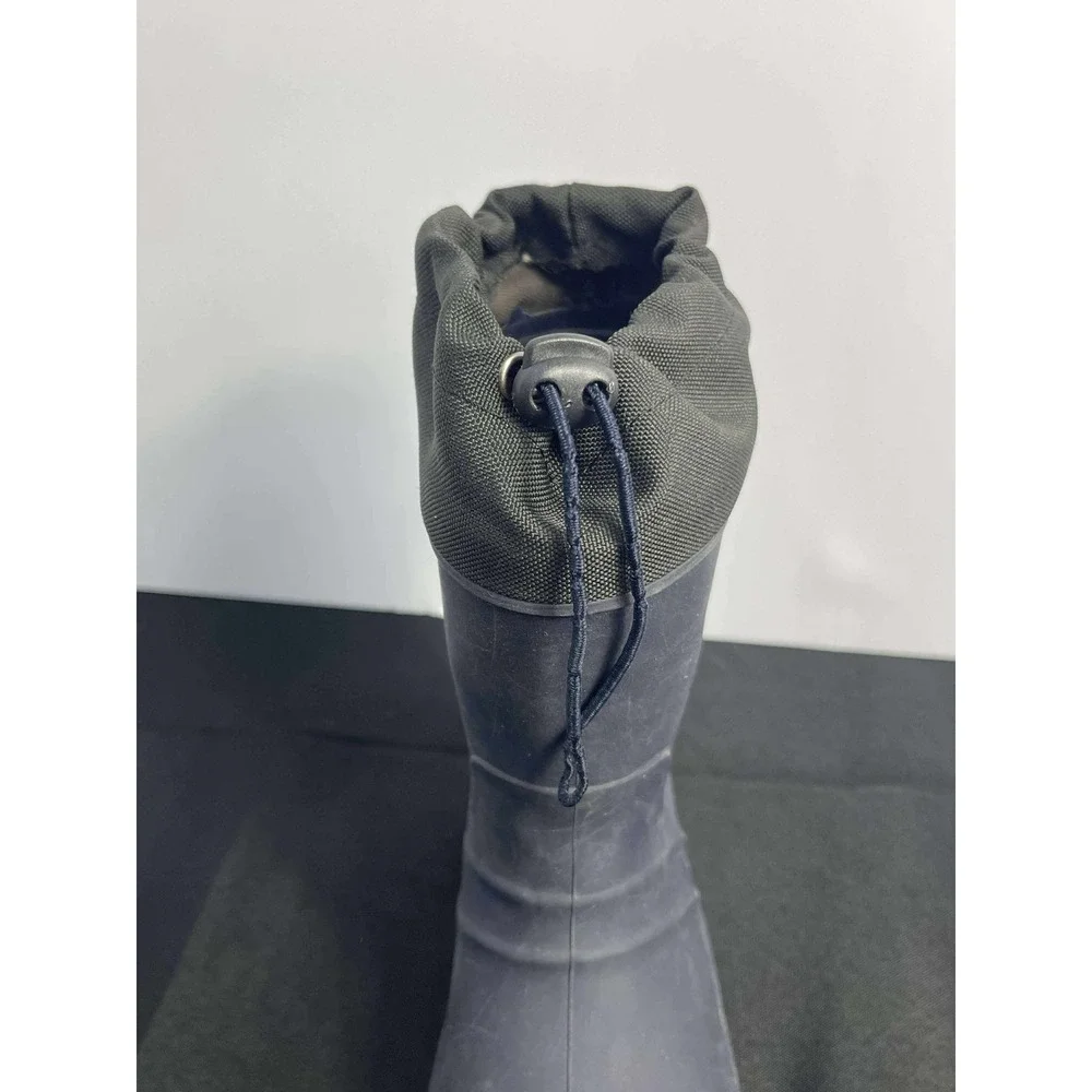Kids Blue Rubber‎ Rain Boots with Drawstring Cuff Size 11